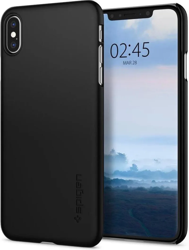 Thin Fit A Case Apple iPhone XS Max Black by Spigen in Black – product photo