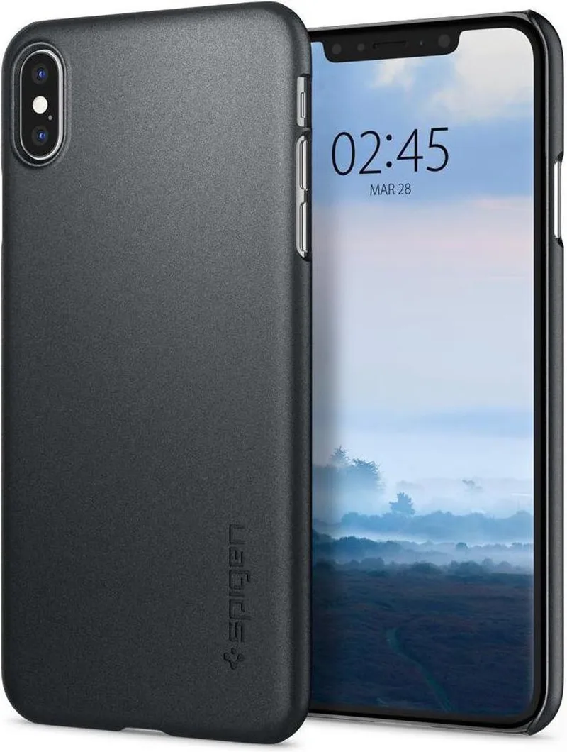 Thin Fit A Case Apple iPhone XS Max Graphite Gray by Spigen in Grey – product photo