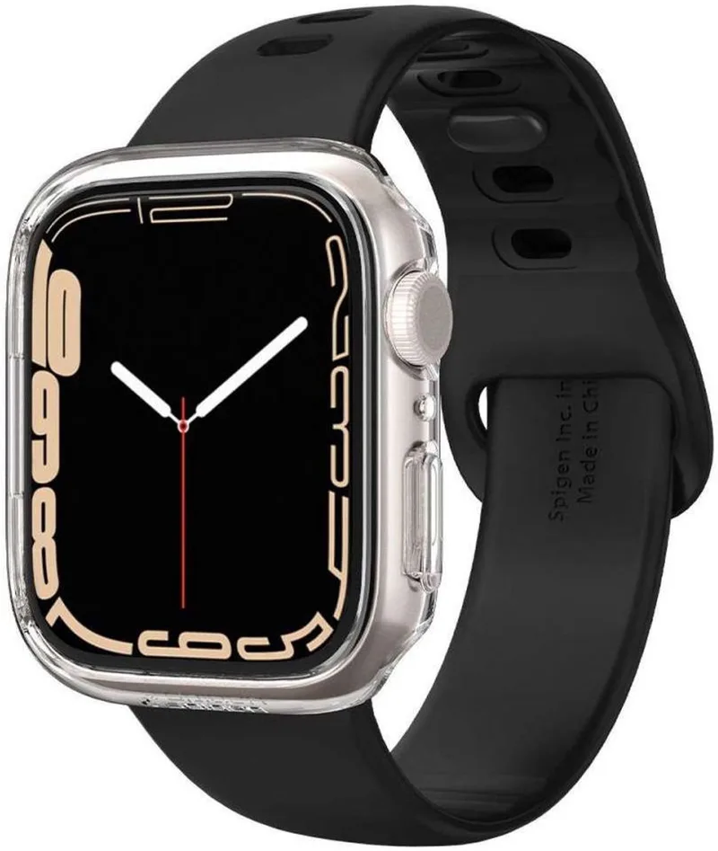 Thin Fit Apple Watch 41MM Hoesje Hard Plastic Bumper Clear de Spigen en Transparent – photo produit