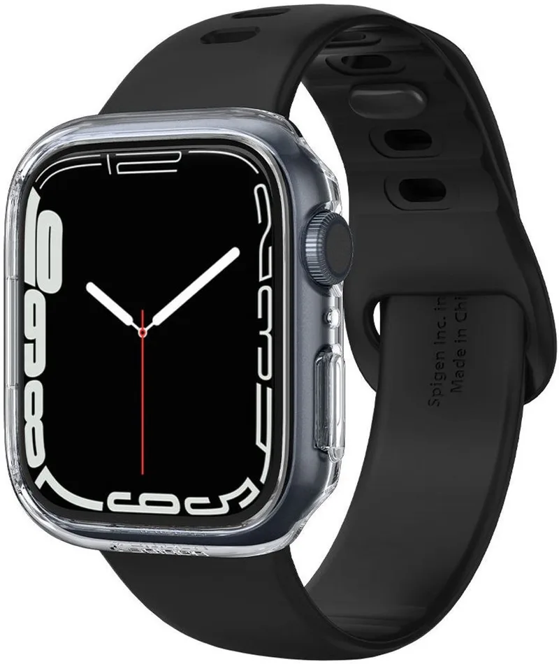 Thin Fit Apple Watch 7/8 45MM Hoesje Hard Plastic Bumper Clear de Spigen en Transparent – photo produit