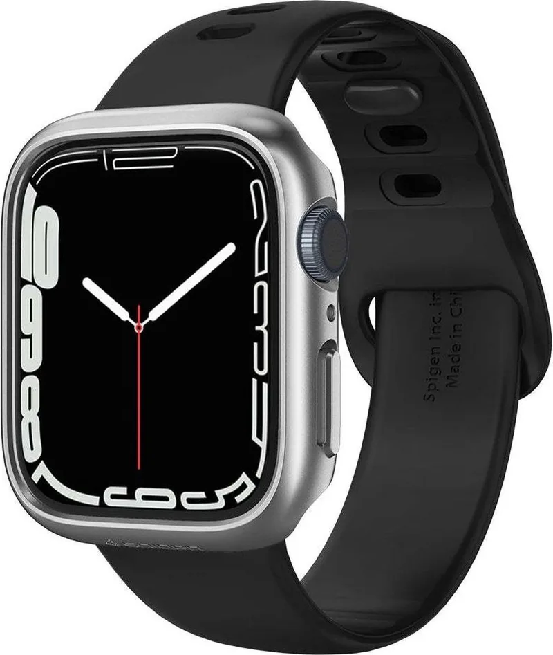 Thin Fit - Apple Watch 7/8/9 45MM Case - Hard Plastic Bumper de Spigen en Gris – photo produit