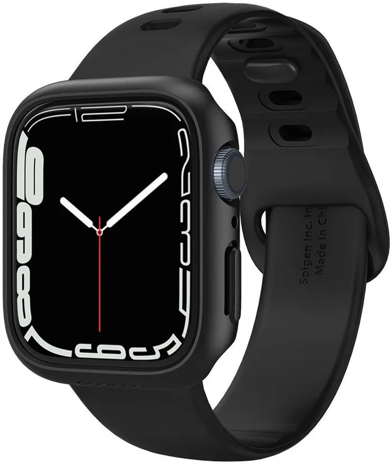 Thin Fit - Apple Watch 7/8/9 45MM Case - Hard Plastic Bumper de Spigen en Noir – photo produit
