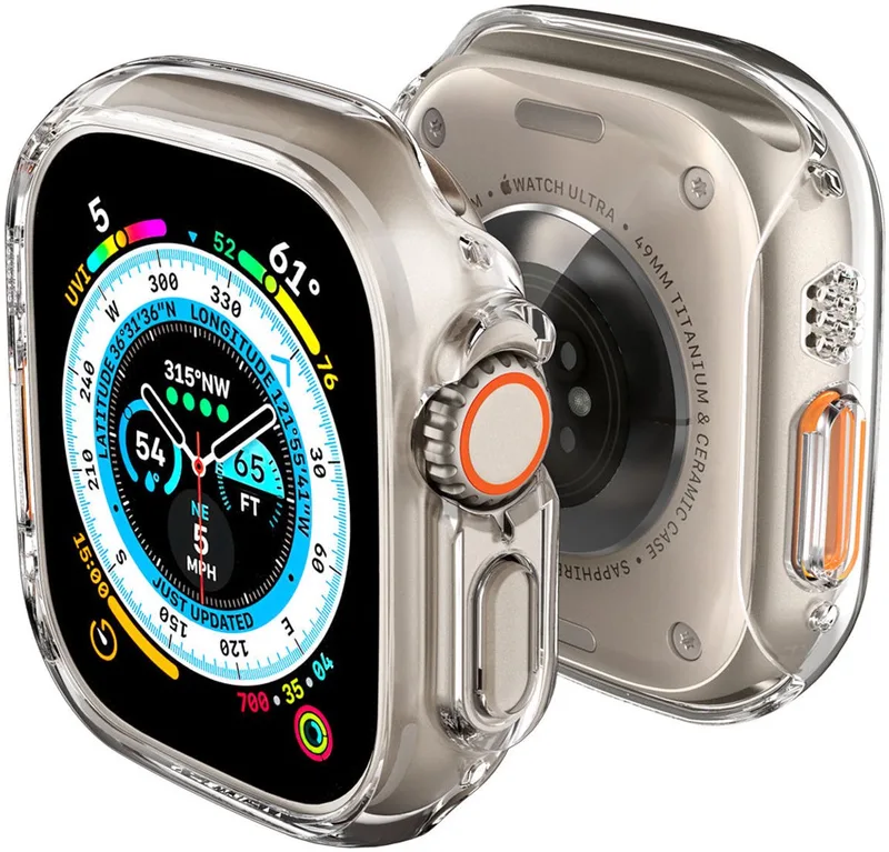Thin Fit - Apple Watch Ultra 3/2/1 Hoesje - Bumper Case by Spigen in Transparent – product photo