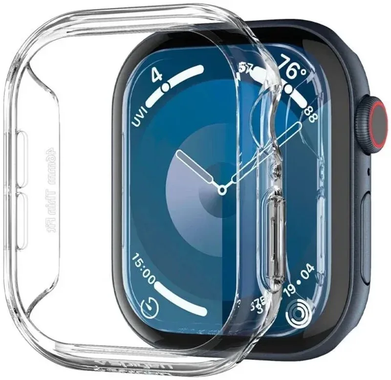 Thin Fit Bumper Hoesje - Geschikt voor Apple Watch 11/10 (42MM) von Spigen in Transparent – Produktfoto
