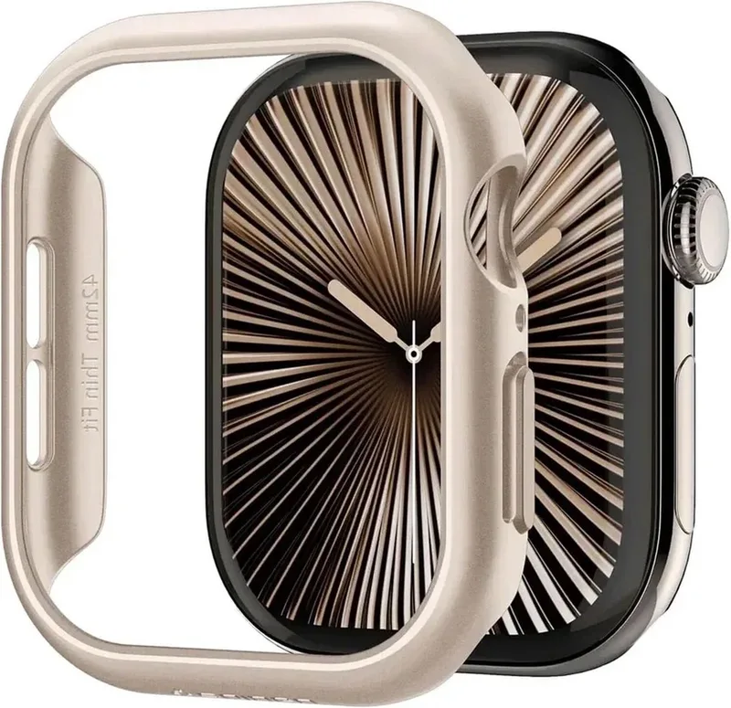 Thin Fit Bumper Hoesje - Geschikt voor Apple Watch 11/10 (42MM) - Starlight by Spigen in Beige – product photo