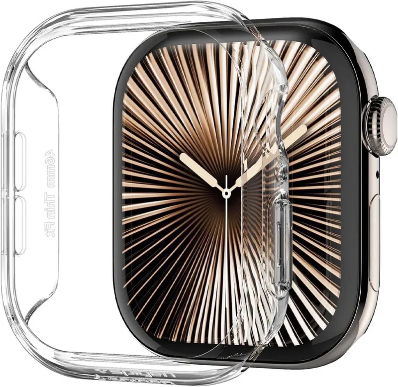 Thin Fit Bumper Hoesje - Geschikt voor Apple Watch 11/10 (46MM) från Spigen i Transparent – produktbild
