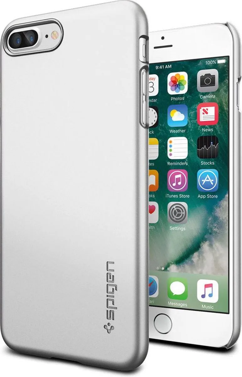 Thin Fit Case Apple iPhone 7 Plus / 8 Plus Zilver från Spigen i Svart – produktbild