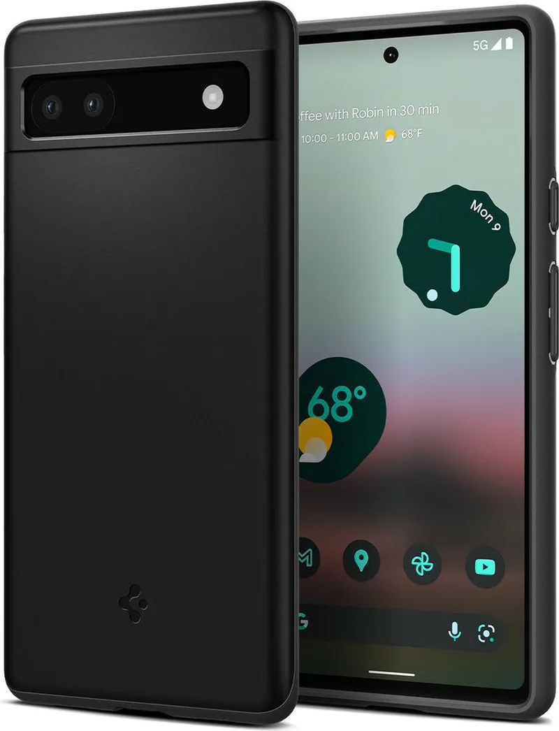 Thin Fit Google Pixel 6A Hoesje Back Cover fra Spigen i Sort – produktbillede