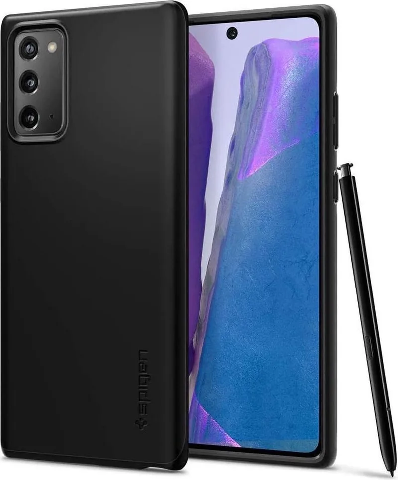 Thin Fit Hoesje Geschikt voor Samsung Galaxy Note 20 von Spigen in Schwarz – Produktfoto