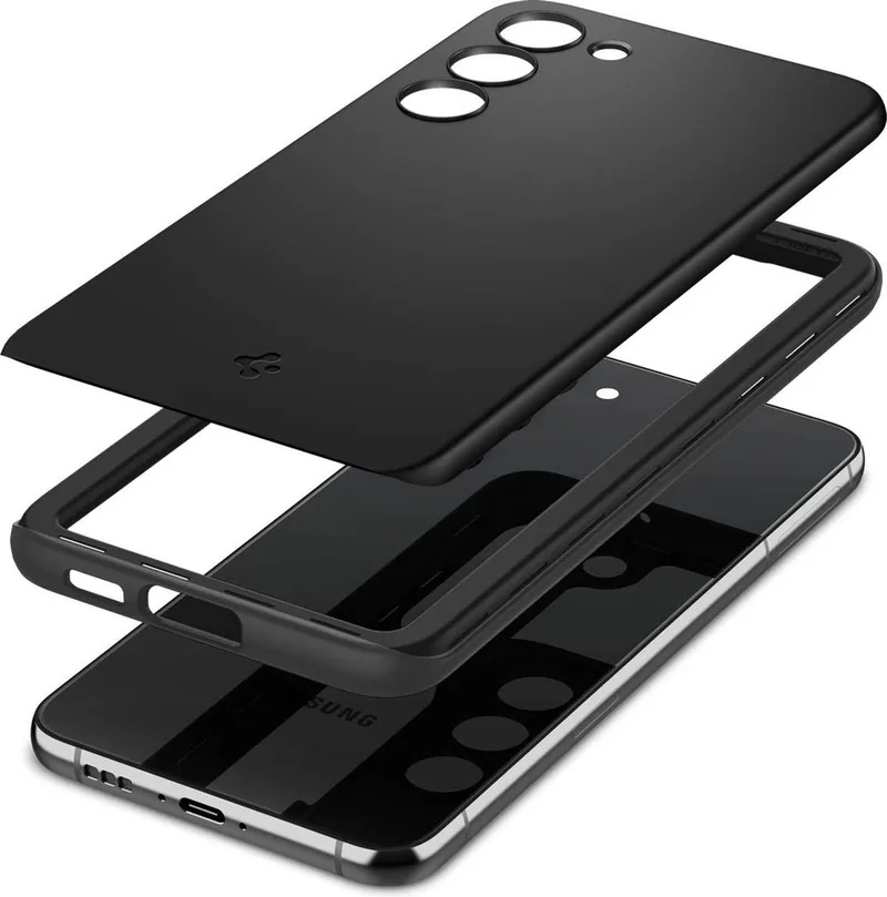 Thin Fit Hoesje Geschikt voor Samsung Galaxy S23 Back Cover by Spigen in Black – product photo