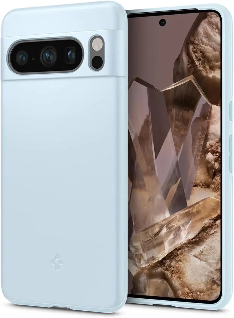 Thin Fit Hoesje voor de Google Pixel 8 Pro - Back Cover von Spigen in Blau – Produktfoto