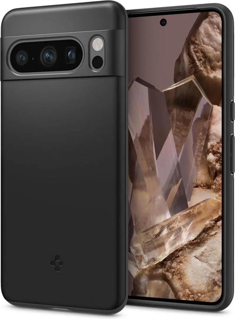 Thin Fit Hoesje voor de Google Pixel 8 Pro - Back Cover von Spigen in Schwarz – Produktfoto