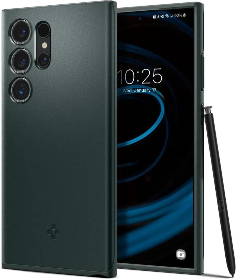 Thin Fit Hoesje voor de Samsung Galaxy S24 Ultra - Back Cover by Spigen in Green – product photo