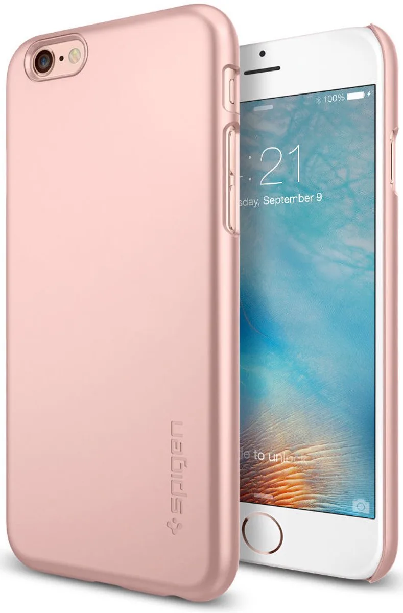 Thin Fit iPhone 6s Plus Gold by Spigen in Pink – product photo