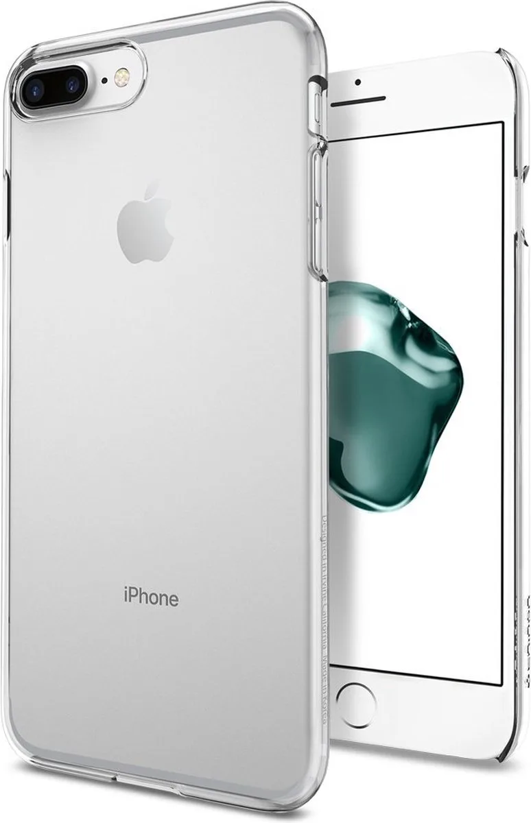 Thin Fit iPhone 7 Plus hoes Doorzichtig fra Spigen i Sort – produktbillede