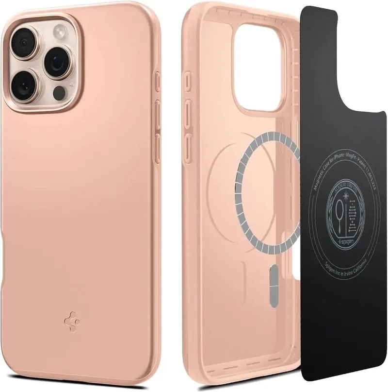 Thin Fit MagFit Hoesje Geschikt voor Apple iPhone 16 Pro Max - Back Cover Compatibel met MagSafe / Qi2 de Spigen en Rose – photo produit