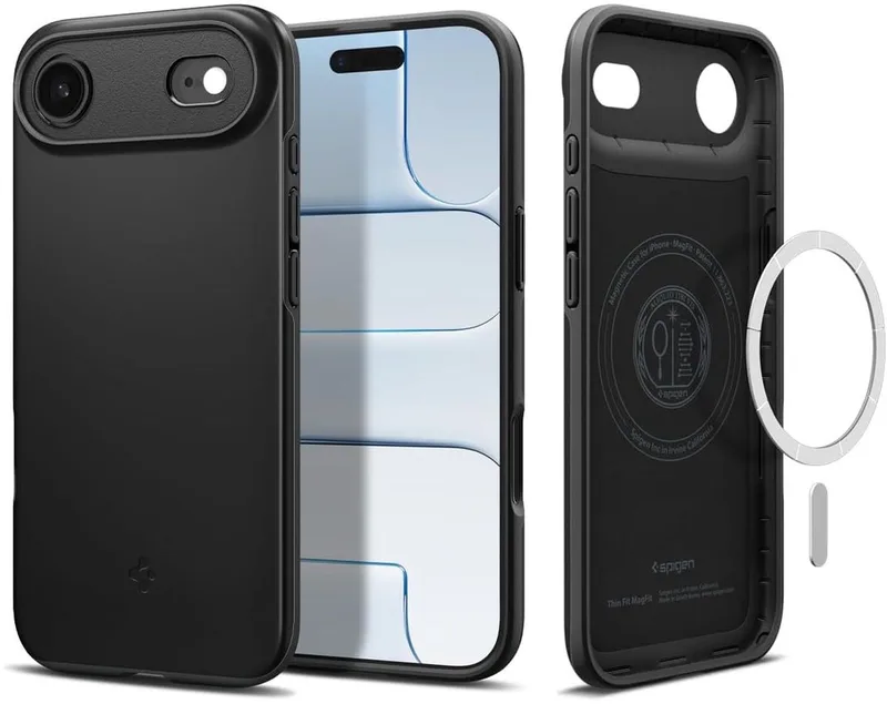 Thin Fit MagFit Hoesje Geschikt voor Apple iPhone Air - Back Cover Compatibel met MagSafe by Spigen in Black – product photo