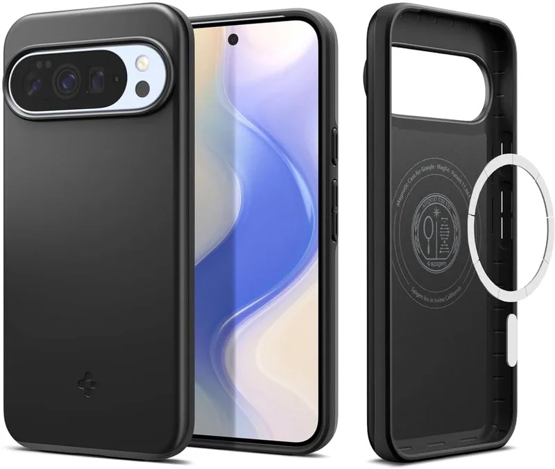 Thin Fit MagFit Hoesje Geschikt voor Google Pixel 10 / 10 Pro - Back Cover - Compatibel met MagSafe & PixelSnap by Spigen in Black – product photo