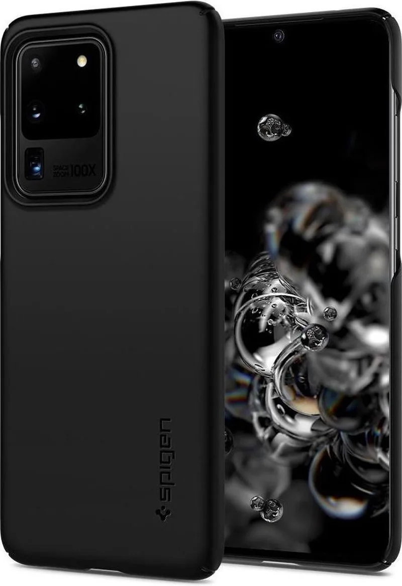 Thin Fit Samsung Galaxy S20 Ultra Hoesje von Spigen in Schwarz – Produktfoto