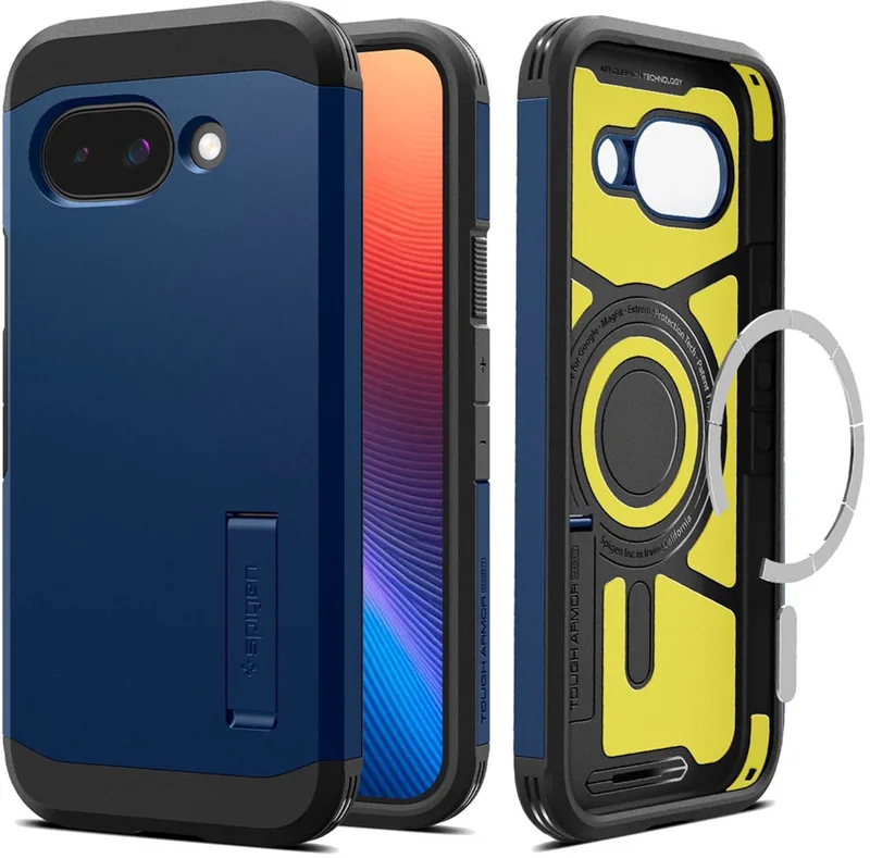 Tough Armor Backcover geschikt voor MagSafe voor de Google Pixel 9A - Navy Blue von Spigen in Dunkelblau – Produktfoto
