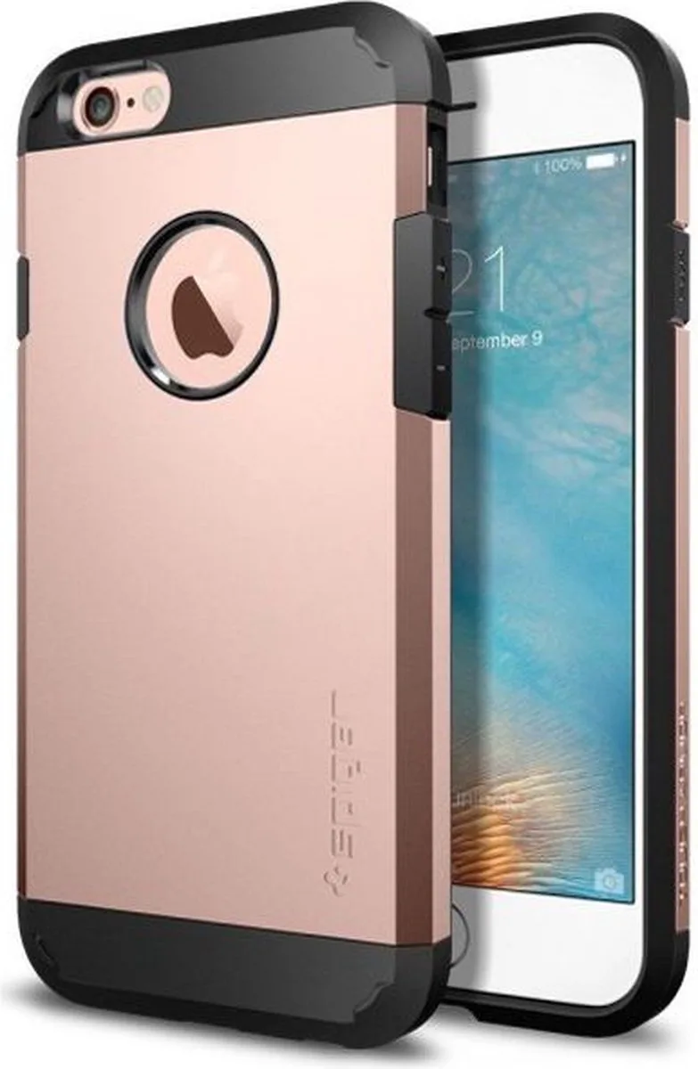 Tough Armor Case Apple iPhone 6S Rose Gold von Spigen in Schwarz – Produktfoto