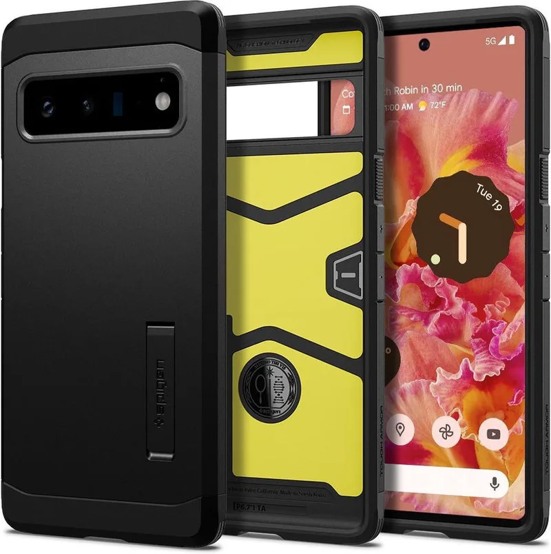 Tough Armor Google Pixel 6 Pro Hoesje Back Cover van Spigen in Zwart – productfoto
