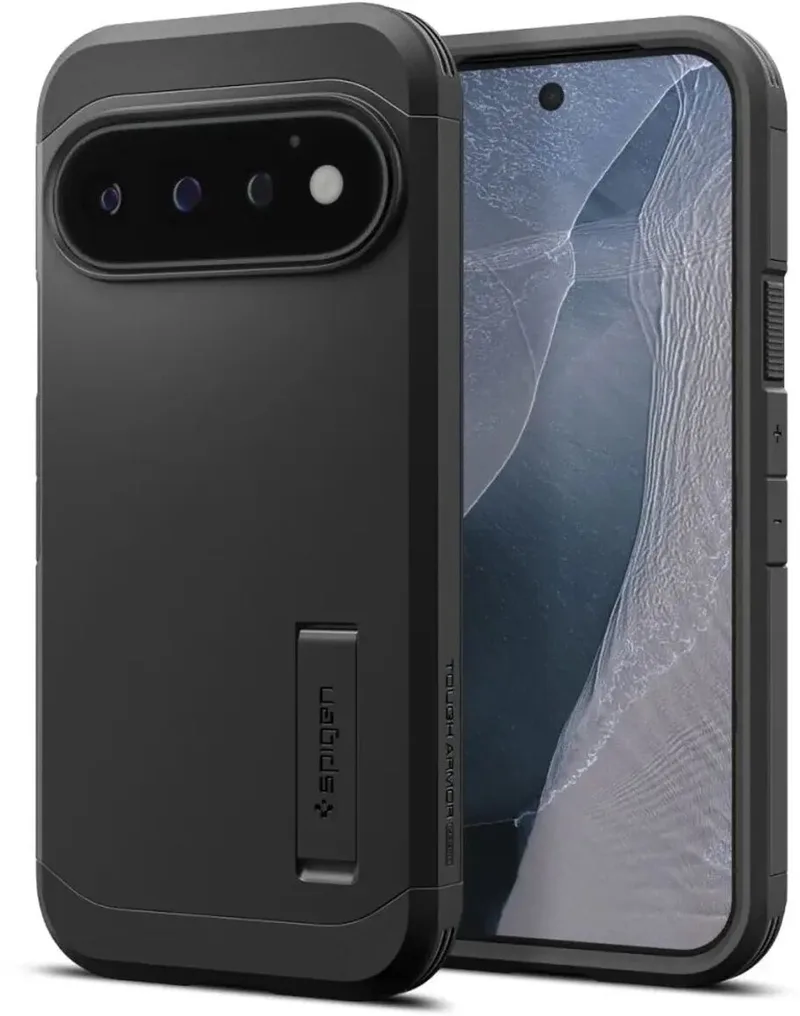 Tough Armor Hoesje Geschikt voor Google Pixel 11 Pro | Compatibel met MagSafe / Qi2 | Back Cover Militaire Standaard | Kickstand by Spigen in Black – product photo