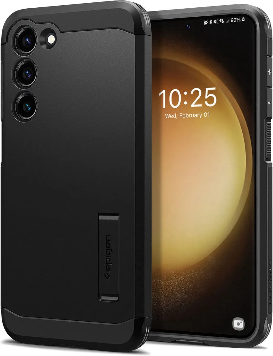 Tough Armor Hoesje Geschikt voor Samsung Galaxy S23 Back Cover fra Spigen i Sort – produktbillede