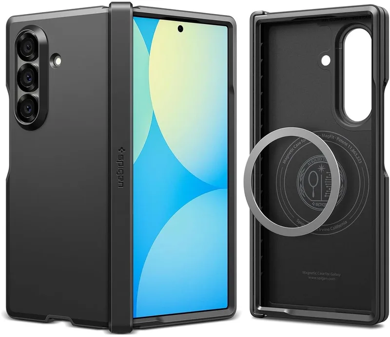 Tough Armor Hoesje Geschikt voor Samsung Galaxy Z Fold 7 | Compatibel met MagSafe / Qi2 | Back Cover Militaire Standaard | Kickstand van Spigen in Zwart – productfoto
