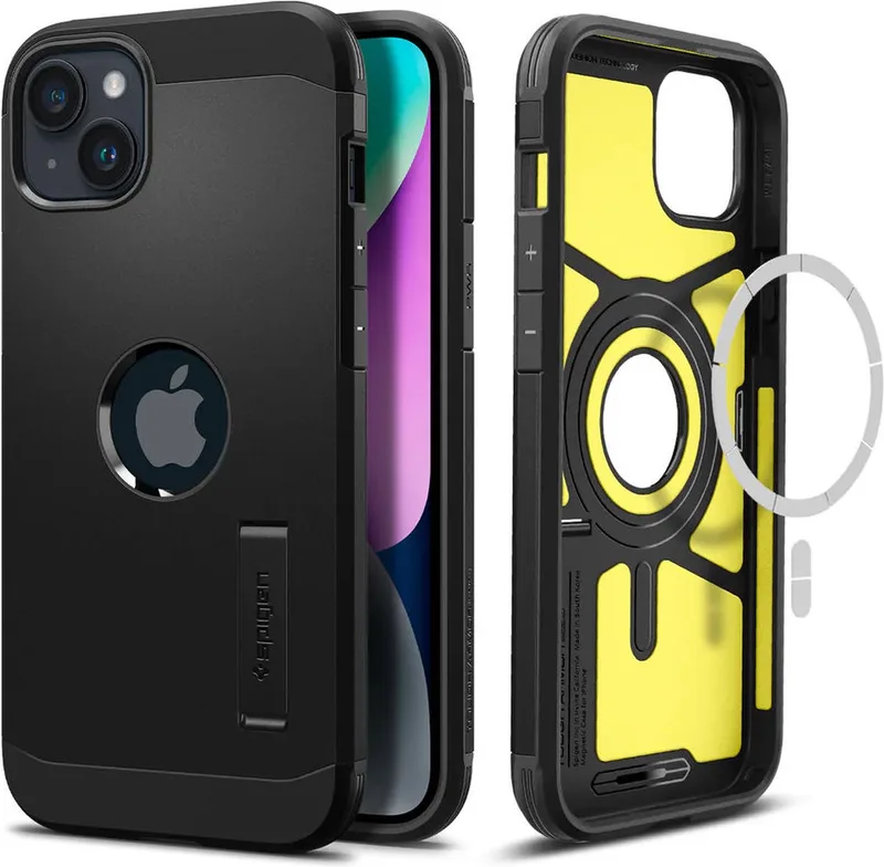 Tough Armor MagSafe Apple iPhone 14 Hoesje Back Cover van Spigen in Zwart – productfoto