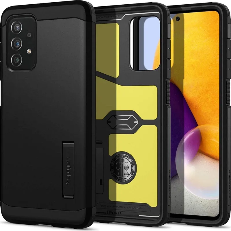 Tough Armor Samsung Galaxy A72 Hoesje Back Cover fra Spigen i Sort – produktbillede