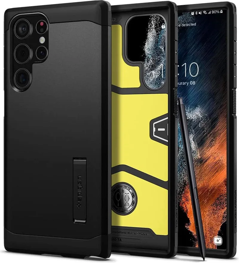 Tough Armor Samsung Galaxy S22 Ultra Hoesje de Spigen en Noir – photo produit