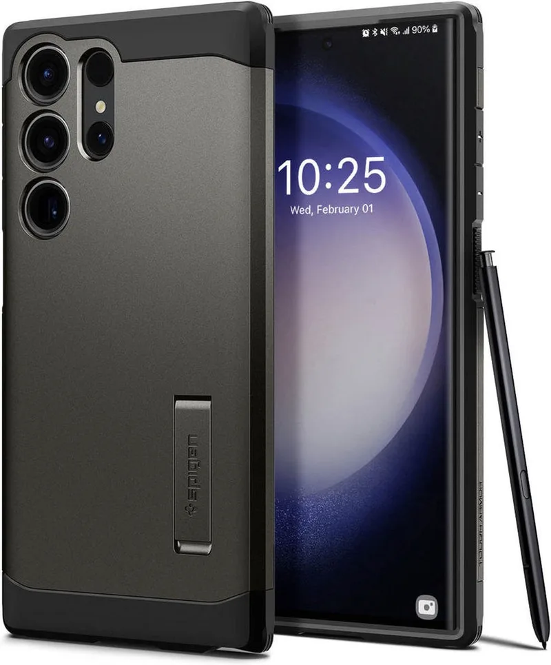 Tough Armor Samsung Galaxy S23 Ultra Hoesje Back Cover Gunmetal de Spigen en Gris – photo produit