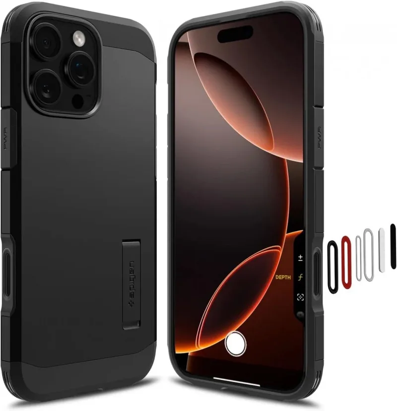 Tough Armor T MagFit - Hoesje Geschikt voor Apple iPhone 16 Pro Max - Compatibel met MagSafe - Back Cover met Standaard - met Camera Control by Spigen in Black – product photo