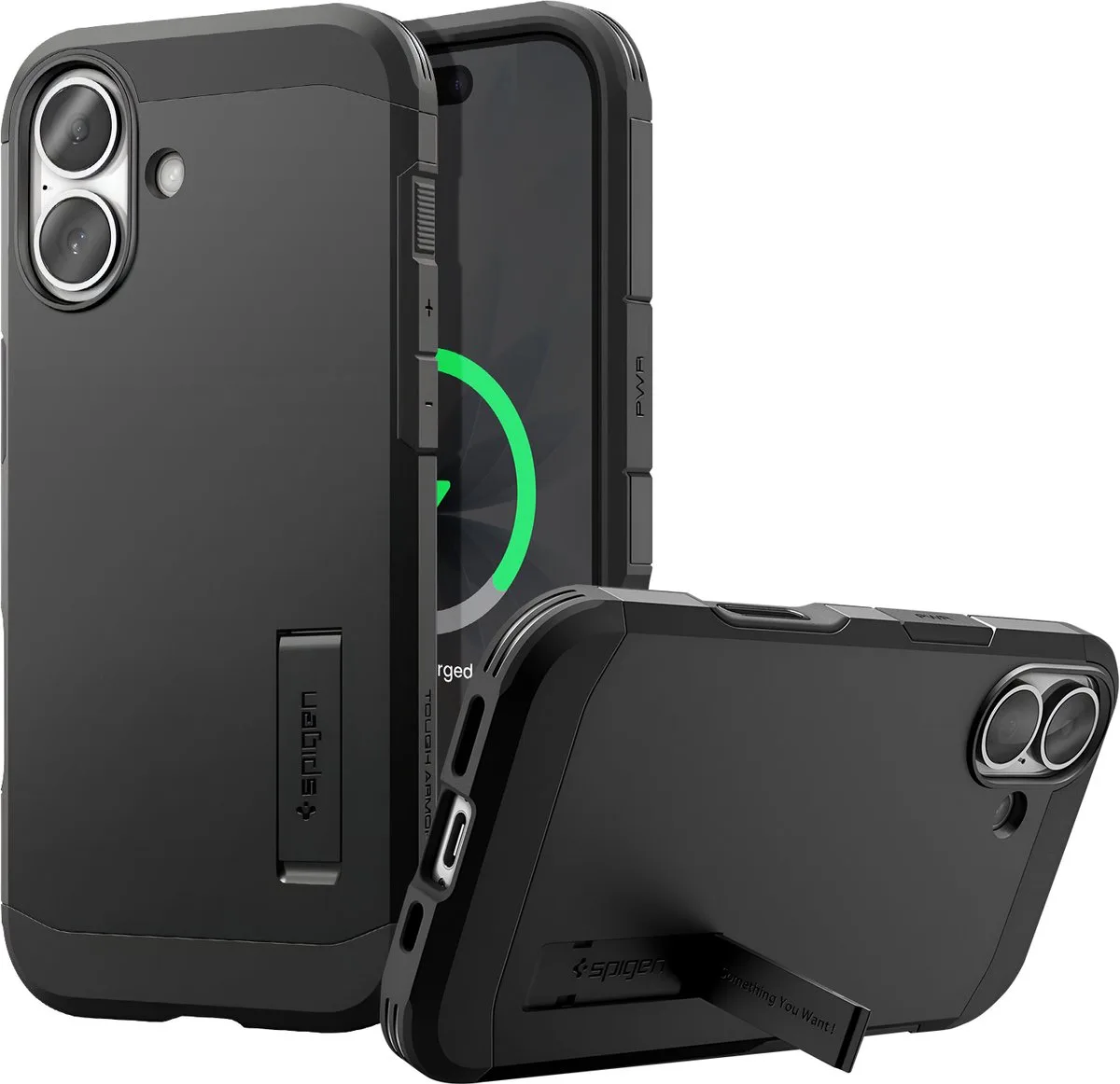 Tough Armor T Magsafe Case Voor Iphone 17 Telefoonbescherming Hoge van Spigen in Zwart – productfoto