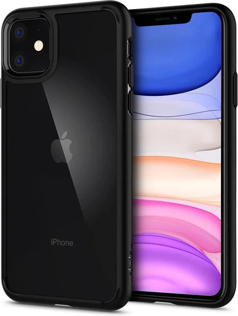 Ultra Hybrid Apple iPhone 11 Hoesje Back Cover Transparant/Zwart de Spigen en Noir – photo produit