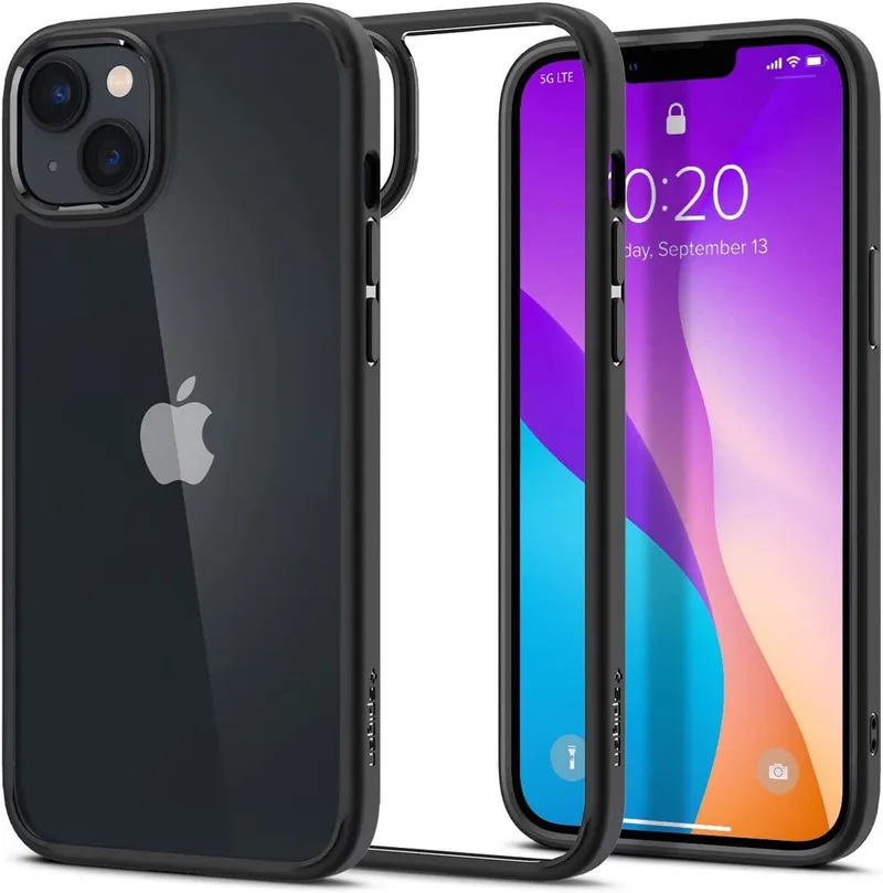 Ultra Hybrid Apple iPhone 14 Plus Hoesje Back Cover Clear von Spigen in Schwarz – Produktfoto