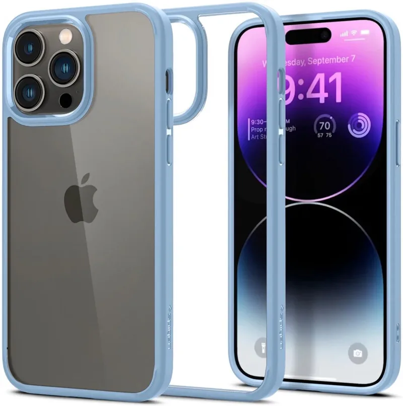 Ultra Hybrid Apple iPhone 14 Pro Max Hoesje von Spigen in Blau – Produktfoto