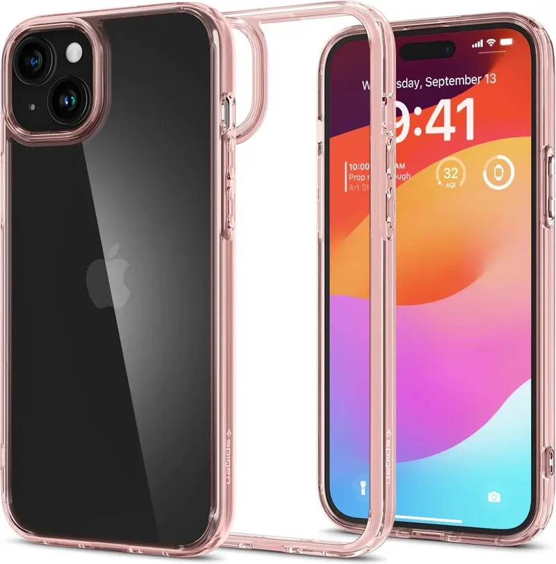 Ultra Hybrid Apple iPhone 15 Hoesje Back Cover by Spigen in Pink – product photo