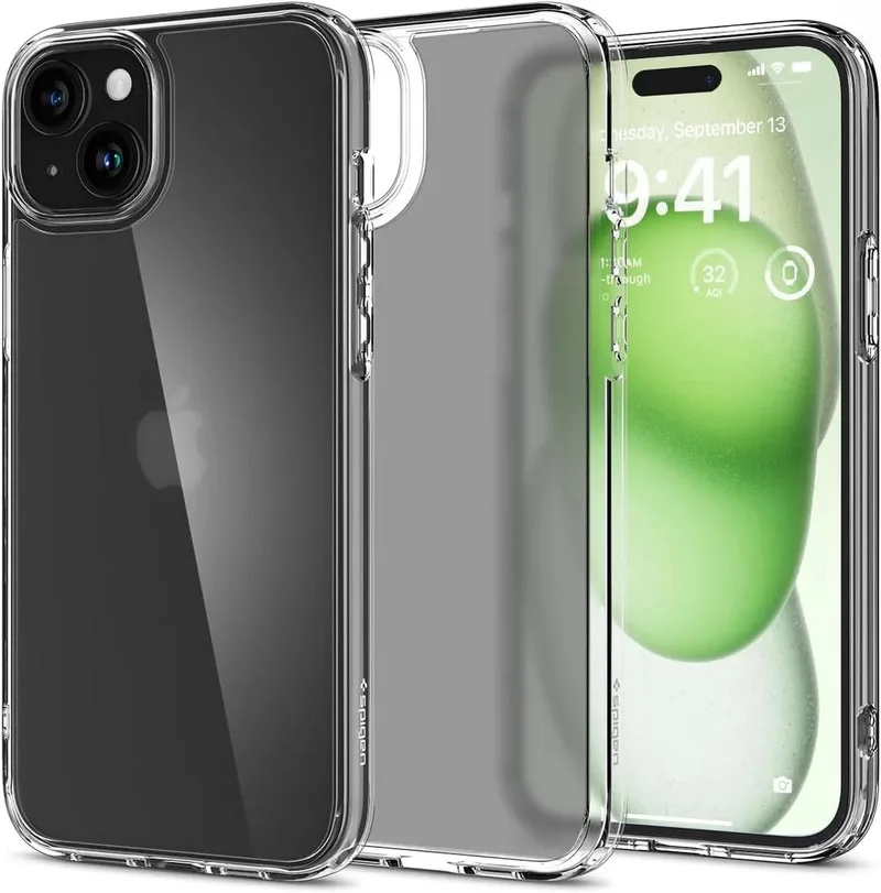Ultra Hybrid Apple iPhone 15 Plus Hoesje Back Cover Frost Clear by Spigen in Transparent – product photo