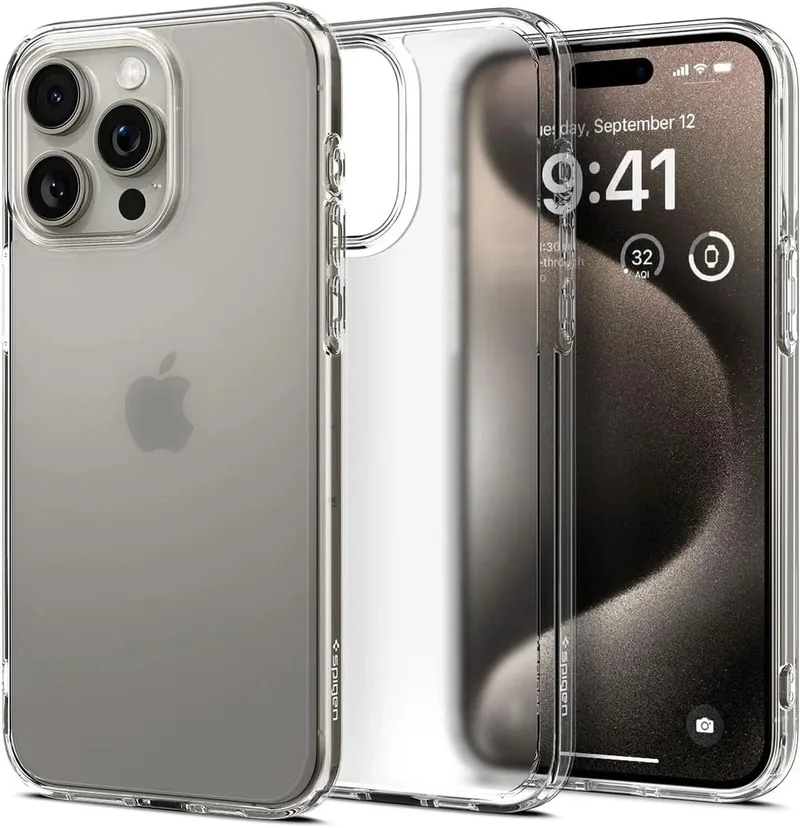 Ultra Hybrid Apple iPhone 15 Pro Hoesje Back Cover Frost Clear by Spigen in Transparent – product photo