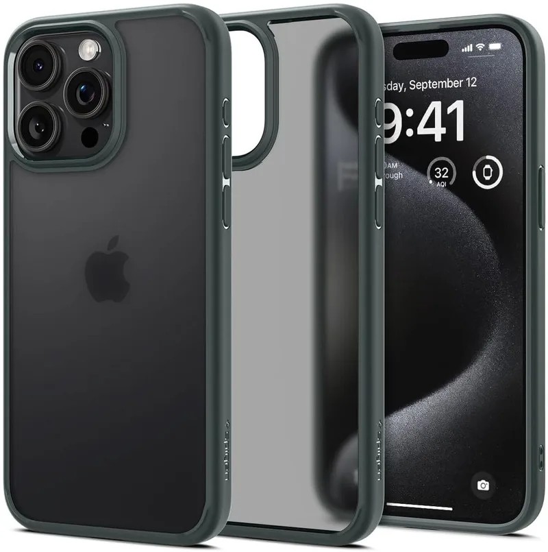 Ultra Hybrid Apple iPhone 15 Pro Max Hoesje Frost Green van Spigen in Groen – productfoto
