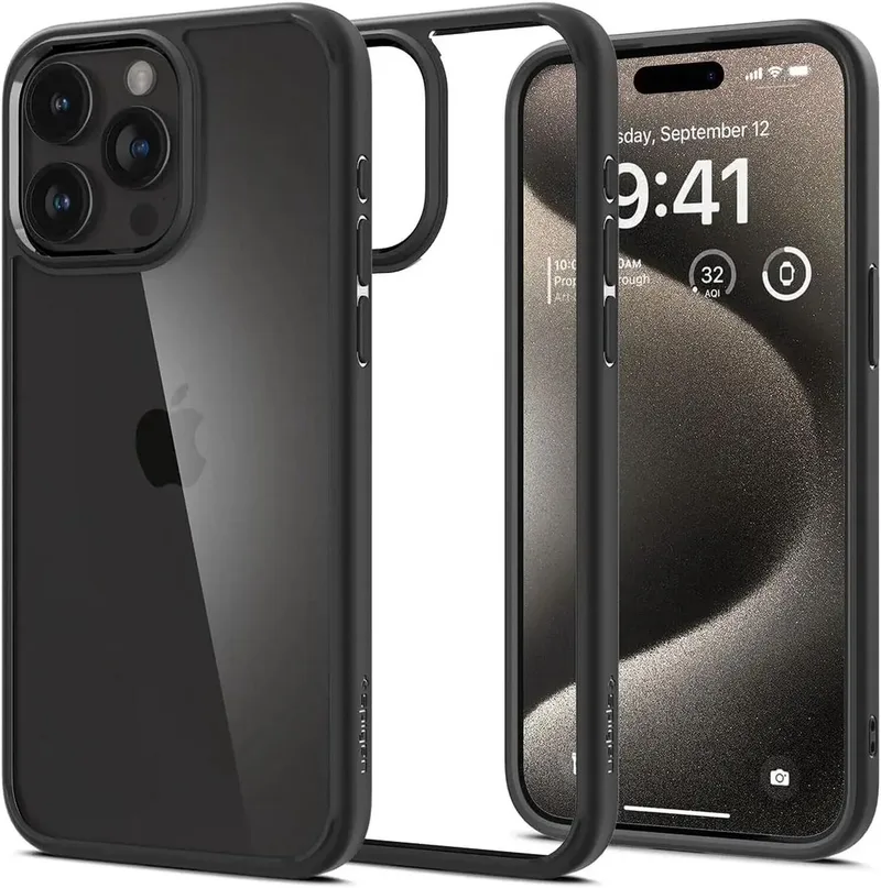 Ultra Hybrid Apple iPhone 15 Pro Max Hoesje Matte by Spigen in Black – product photo