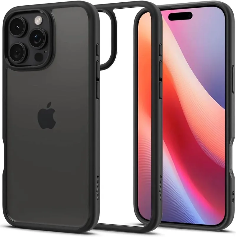 Ultra Hybrid Apple iPhone 16 Pro Max Hoesje Back Cover van Spigen in Zwart – productfoto