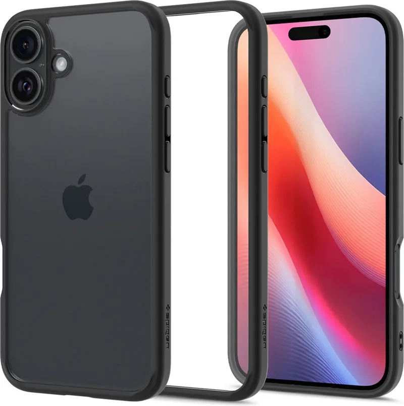 Ultra Hybrid Backcover geschikt voor Apple iPhone 16 Plus - Matte Black fra Spigen i Sort – produktbillede