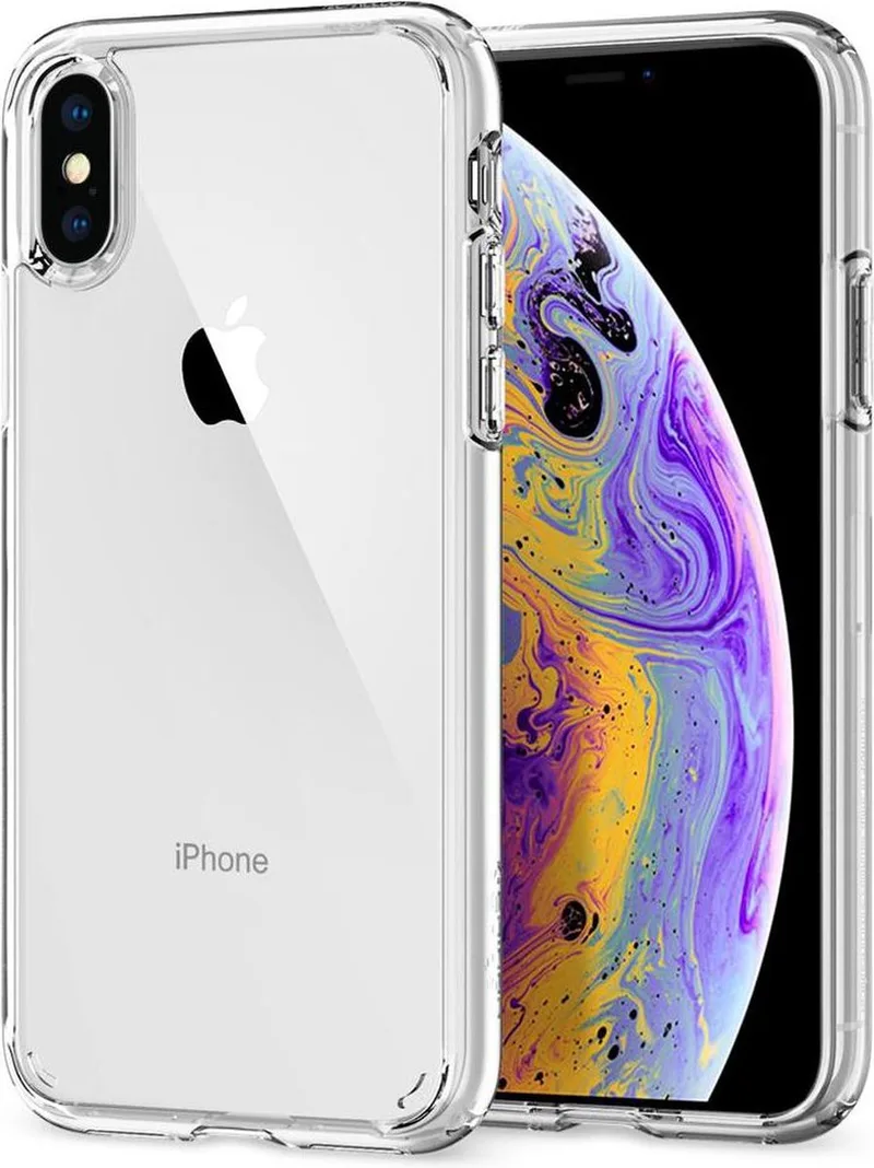 Ultra Hybrid Case Apple iPhone XS Crystal Clear van Spigen in Transparant – productfoto