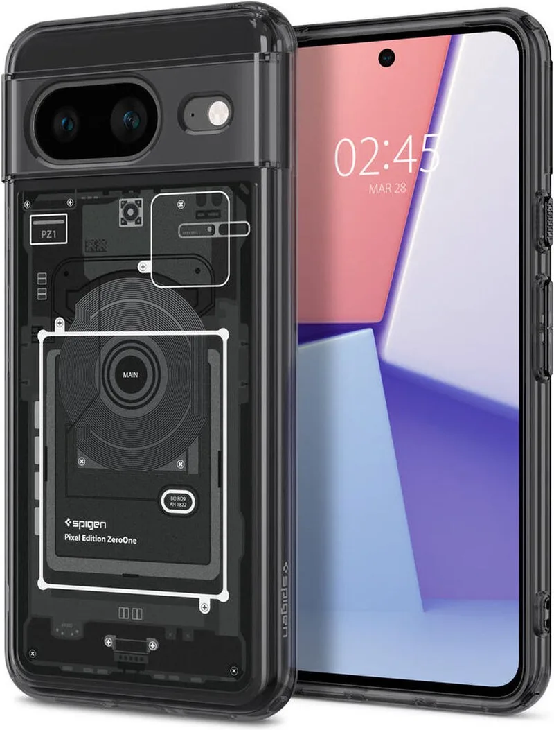 Ultra Hybrid Geschikt voor Google Pixel 8 - Back Cover - Zero One by Spigen in Transparent – product photo