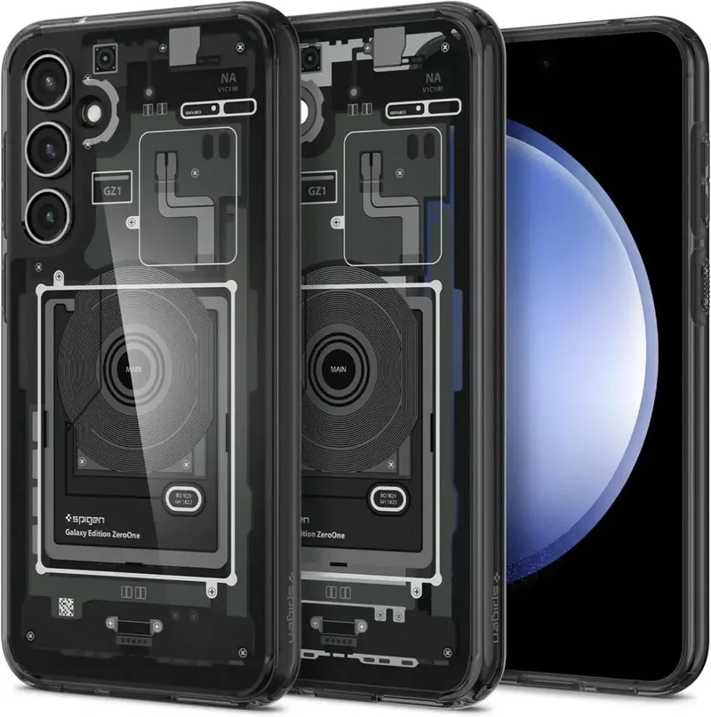Ultra Hybrid Geschikt voor Samsung Galaxy S23 FE - Back Cover - Zero One Zwart by Spigen in Grey – product photo