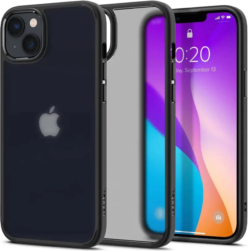 Ultra Hybrid Hoesje Geschikt voor Apple iPhone 14 Back Cover Frost von Spigen in Schwarz – Produktfoto