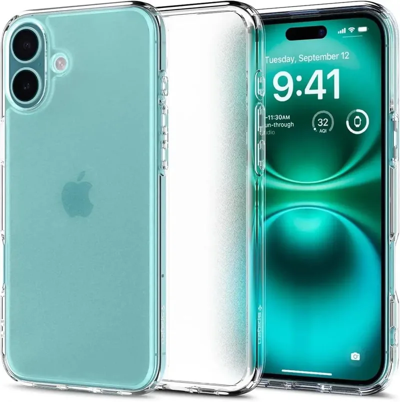 Ultra Hybrid Hoesje Geschikt voor Apple iPhone 16 - Back Cover met Air Cushion - Frost by Spigen in Transparent – product photo